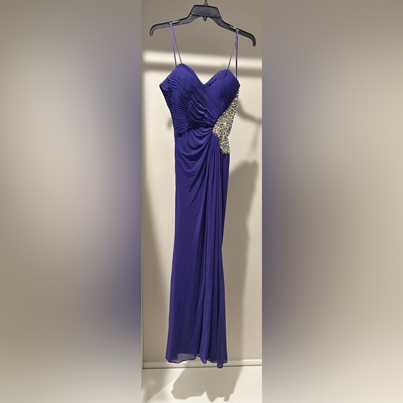 La Femme Rhinestone Strapless Prom Dress - Picture 2 of 9